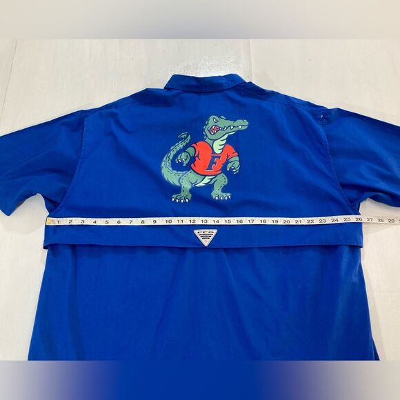 Columbia PFG XL Florida Gators Blue Vented Fishing Shirt Outdoor Logo Gear - Picture 9 of 10